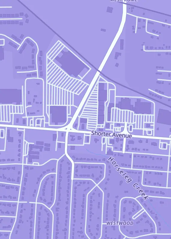 Street map around 1up Games Rome, 2537 Redmond Cir, Rome, GA