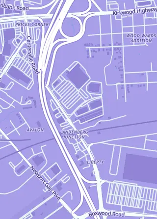 Street map around 95 Game Center, Wilmington