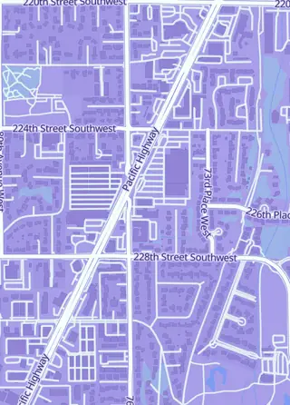 Street map around A World of Collections Games, Comics & Cards, Edmonds