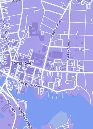 Street map around Aegis TCG, Toms River