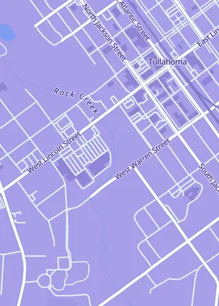 Street map around Alternate Dimensions, Tullahoma