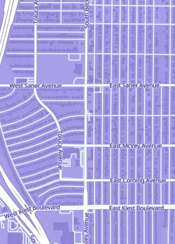 Street map around Andyseous Odyssey, 2910 S Beckley Ave Ste 175, Dallas, TX