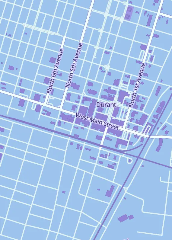 Street map around Annex Games, 307 W Main St, Durant, OK