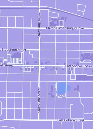 Street map around Arkham Games and Comics, Bainbridge