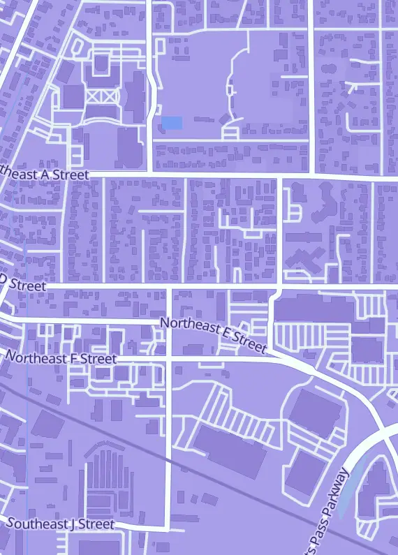 Street map around Astral Games, 824 NE D St, Grants Pass, OR