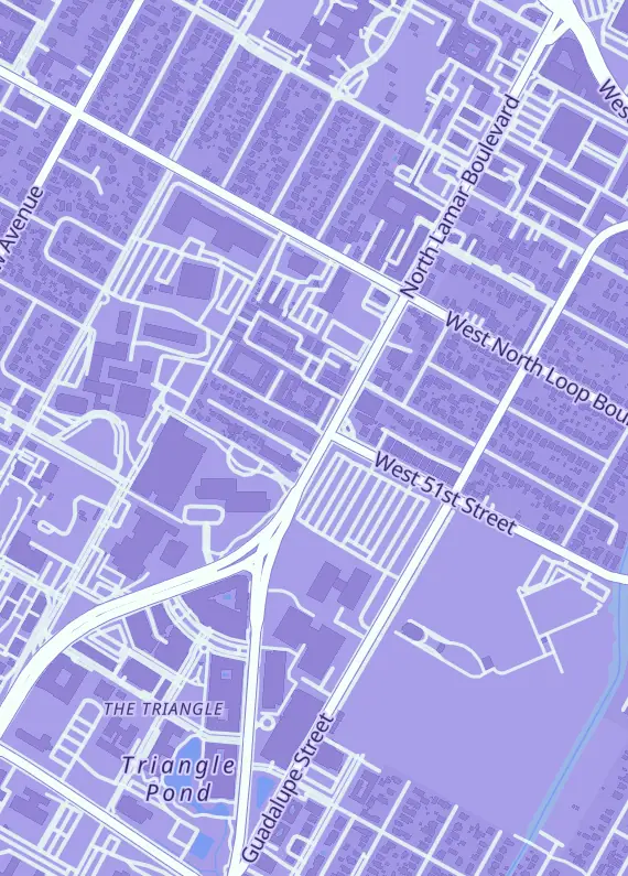Street map around Austin Books & Comics, 5002 N Lamar Blvd, Austin, TX