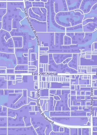 Street map around B Side Games, Spokane