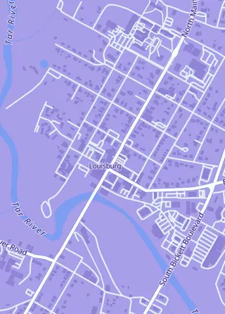 Street map around Backwoods Wizards, Louisburg