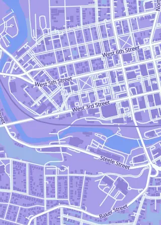 Street map around Ballgame Heroes, Jamestown