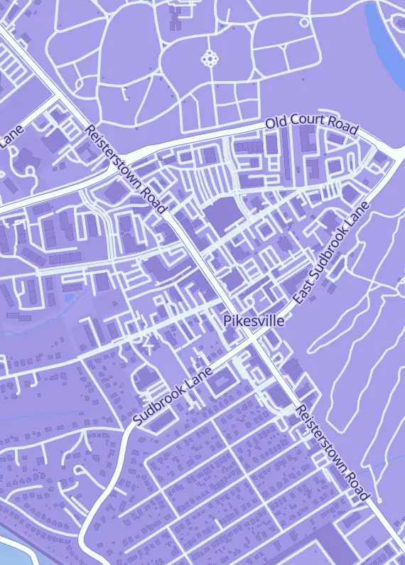 Street map around Baltimore Sports Cards, 1316 Reisterstown Rd Back Entrance 2nd Floor, Pikesville, MD
