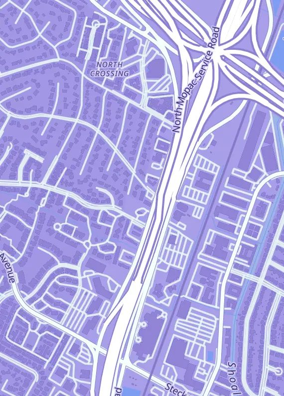 Street map around Bandito's, 3509 Hyridge Dr, Austin, TX
