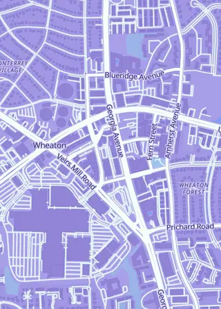 Street map around Barbarian Comics, Silver Spring
