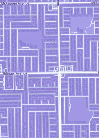 Street map around Baseball Cards Plus, Huntington Beach