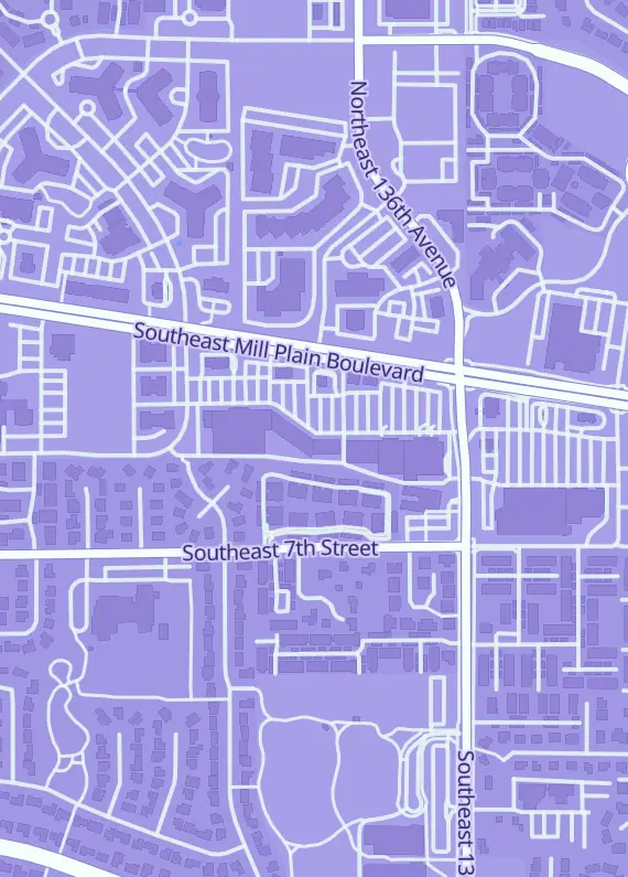 Street map around BatCave Games, 13215 SE Mill Plain Blvd #C9, Vancouver, WA