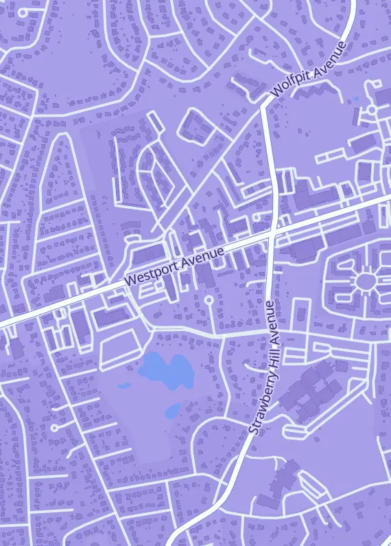 Street map around Battlegrounds Gaming, 326 Westport Ave, Norwalk, CT