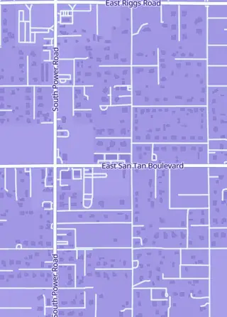 Street map around Baxter's Games, Queen Creek