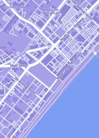 Street map around Beach Bomb Sports, Myrtle Beach