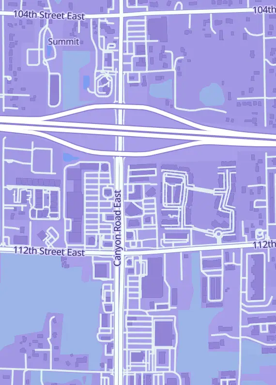 Street map around Bento Box Games, 10923 Canyon Rd E, Puyallup, WA