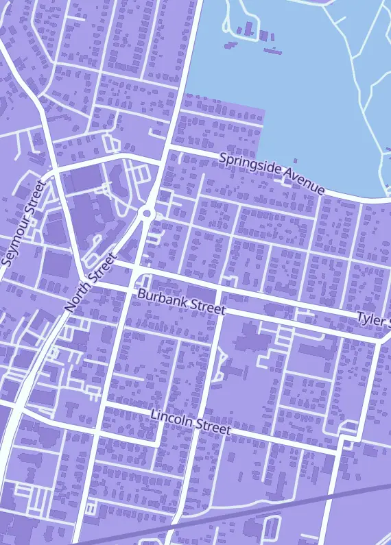 Street map around Berkshire Sports Cards, 147 Tyler St, Pittsfield, MA