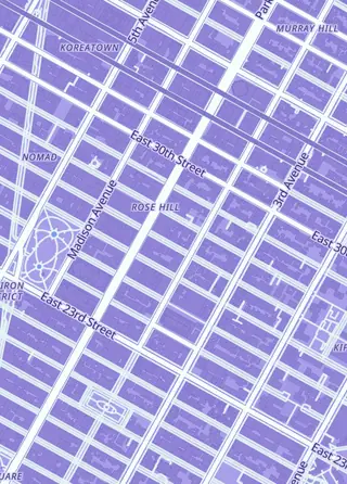 Street map around Bifrost Games NYC, New York