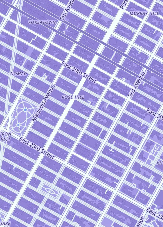 Street map around Bifrost Games NYC, New York, NY