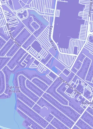 Street map around Big Pack Hobby Shop, Rochelle Park