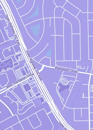 Street map around Big Texas Breaks, Lake Jackson