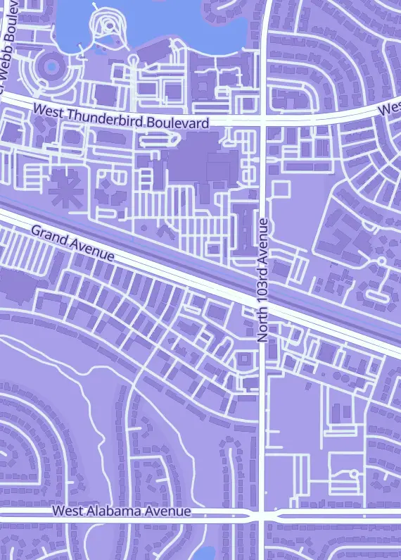 Street map around Bird City Comics, Sun City, AZ