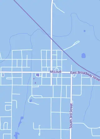 Street map around Bit Wyvern, McLoud