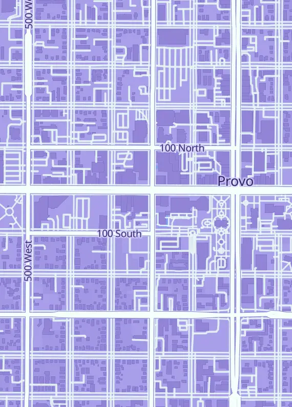 Street map around Bitjump Games, 32 S Freedom Blvd, Provo, UT