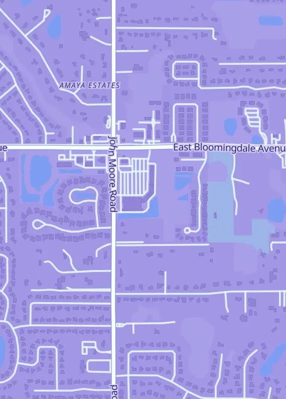 Street map around Black Flag Gaming Company, 173 E Bloomingdale Ave, Brandon, FL