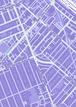 Street map around Blaq Cards, Burbank