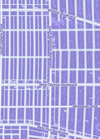 Street map around Blue Gnome Games, Beverly Hills