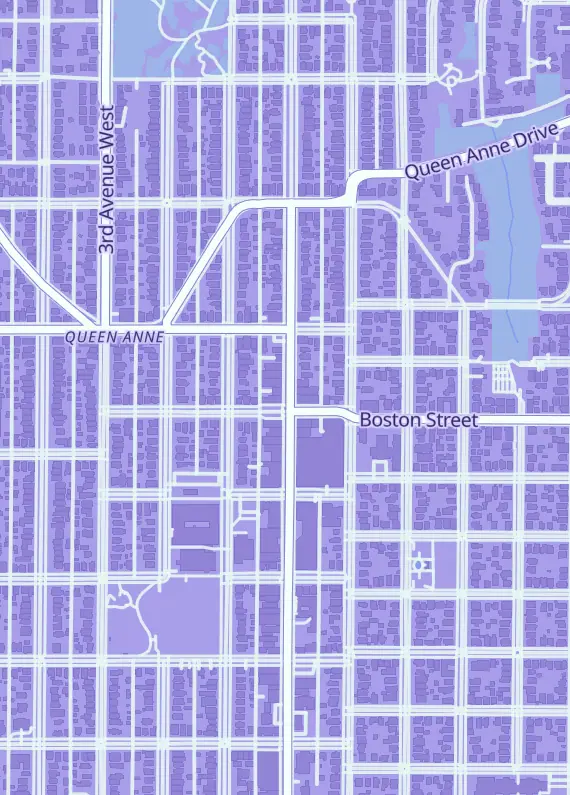 Street map around Blue Highway Games, 2203 Queen Anne Ave N, Seattle, WA