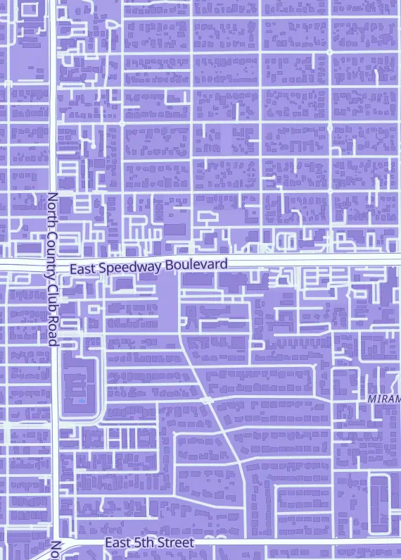 Street map around Bookmans Entertainment Exchange, 3330 E Speedway Blvd, Tucson, AZ