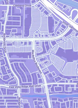 Street map around Boomerang Comics, Lewisville