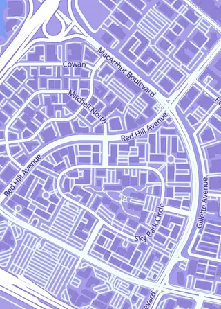 Street map around BoomLoot, Irvine