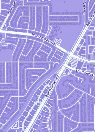 Street map around Boss Cards LLC, La Mirada