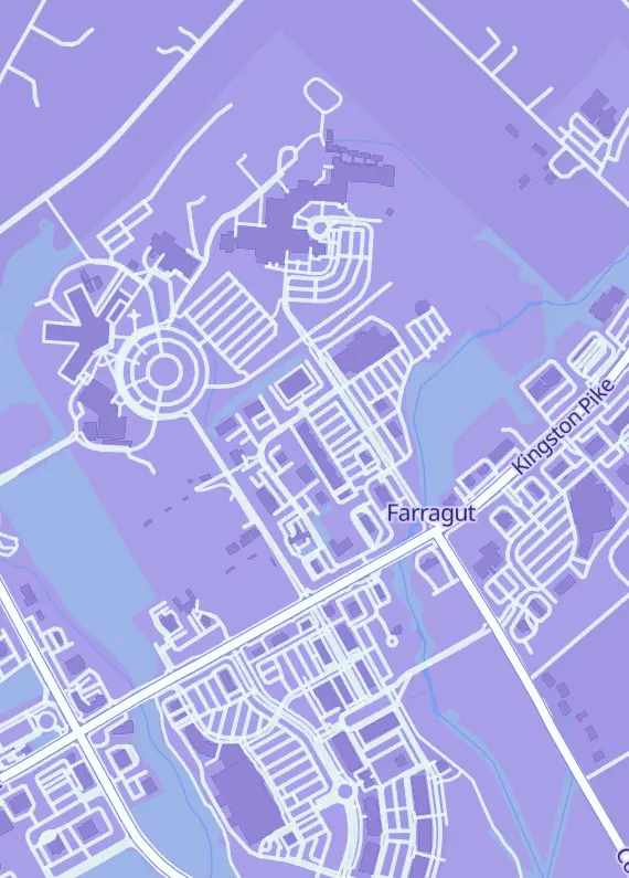 Street map around BrickHouse Collectibles, 163 W End Ave, Farragut, TN