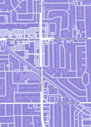 Street map around Brookhurst Hobbies, Garden Grove