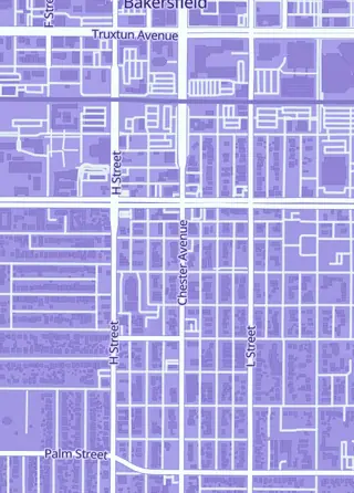 Street map around Bulbaxxor.com, Bakersfield