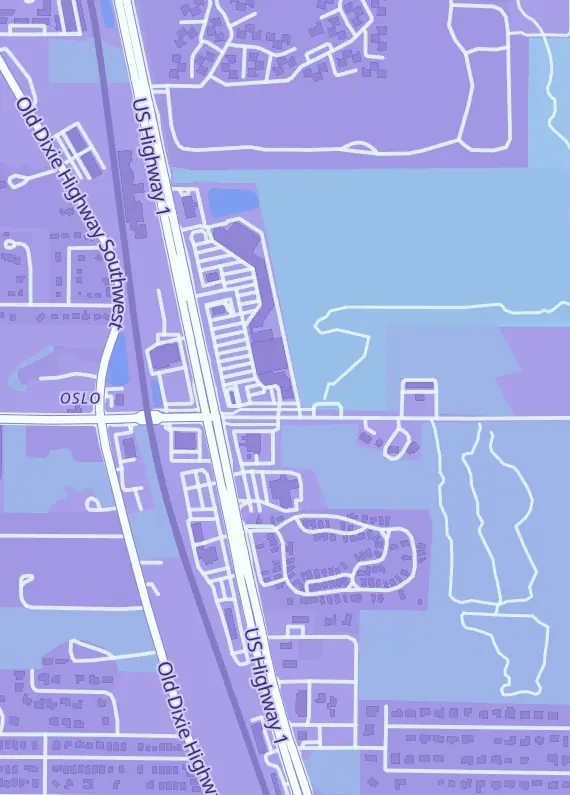 Street map around C&M Card Haven, 842 US-1, Vero Beach, FL
