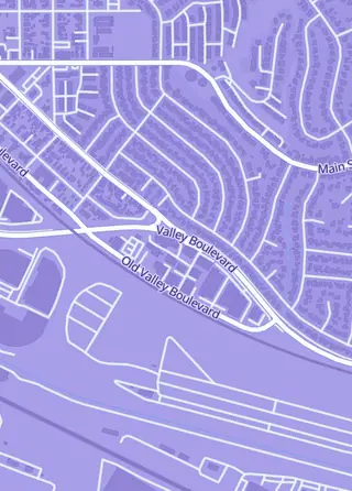 Street map around Card Arena, La Puente