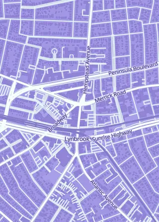Street map around Card Shack, Lynbrook