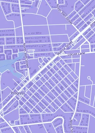 Street map around Card Stadium, Susquehanna Township