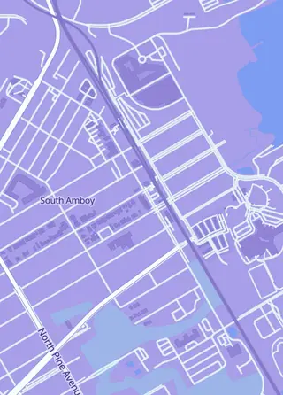 Street map around Cardboard Colosseum, South Amboy