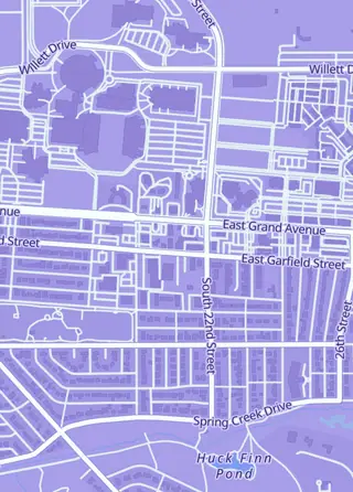 Street map around Cardhalla, Laramie