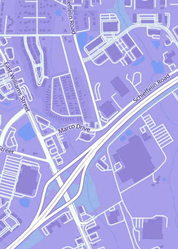Street map around Cardiacs Sports & Memorabilia, 1101 Marco Dr, Apex, NC