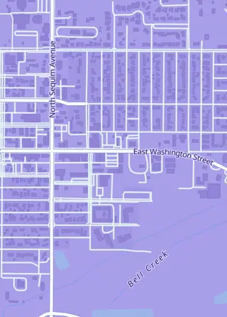 Street map around CardQuest Gaming, Sequim