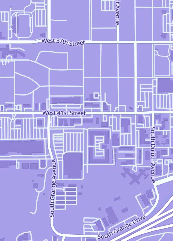 Street map around Cards & Cards, 1011 W 41st St, Sioux Falls, SD